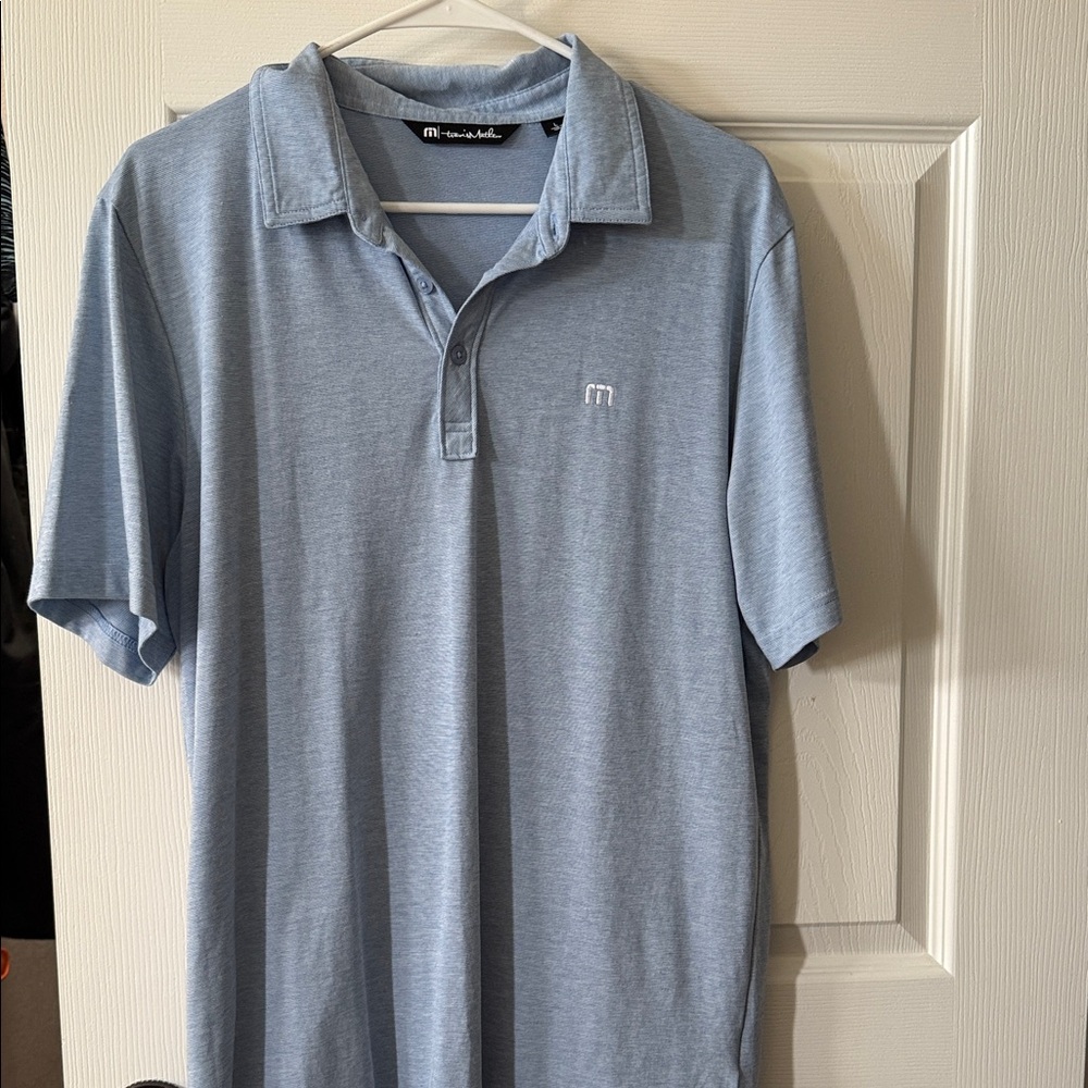 Travis Mathew Sky Blue Polo Shirt